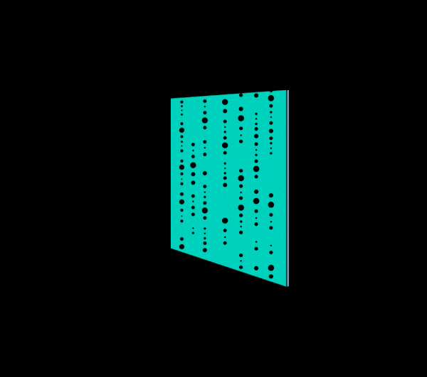 The beaded panel alone, settled — dark mode